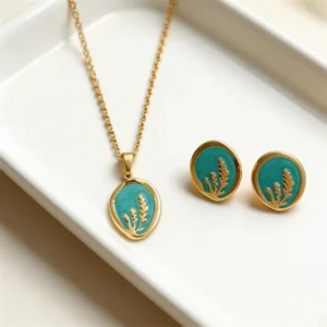 Earth & Stone Necklace & Earring Set