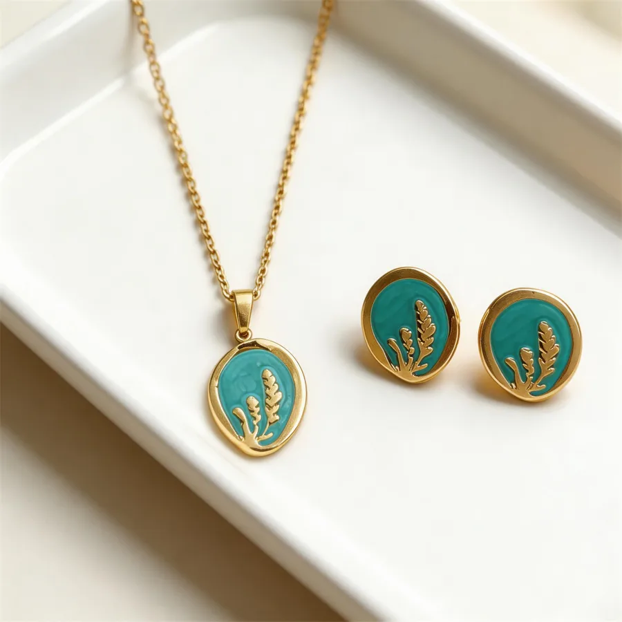 Earth & Stone Necklace & Earring Set
